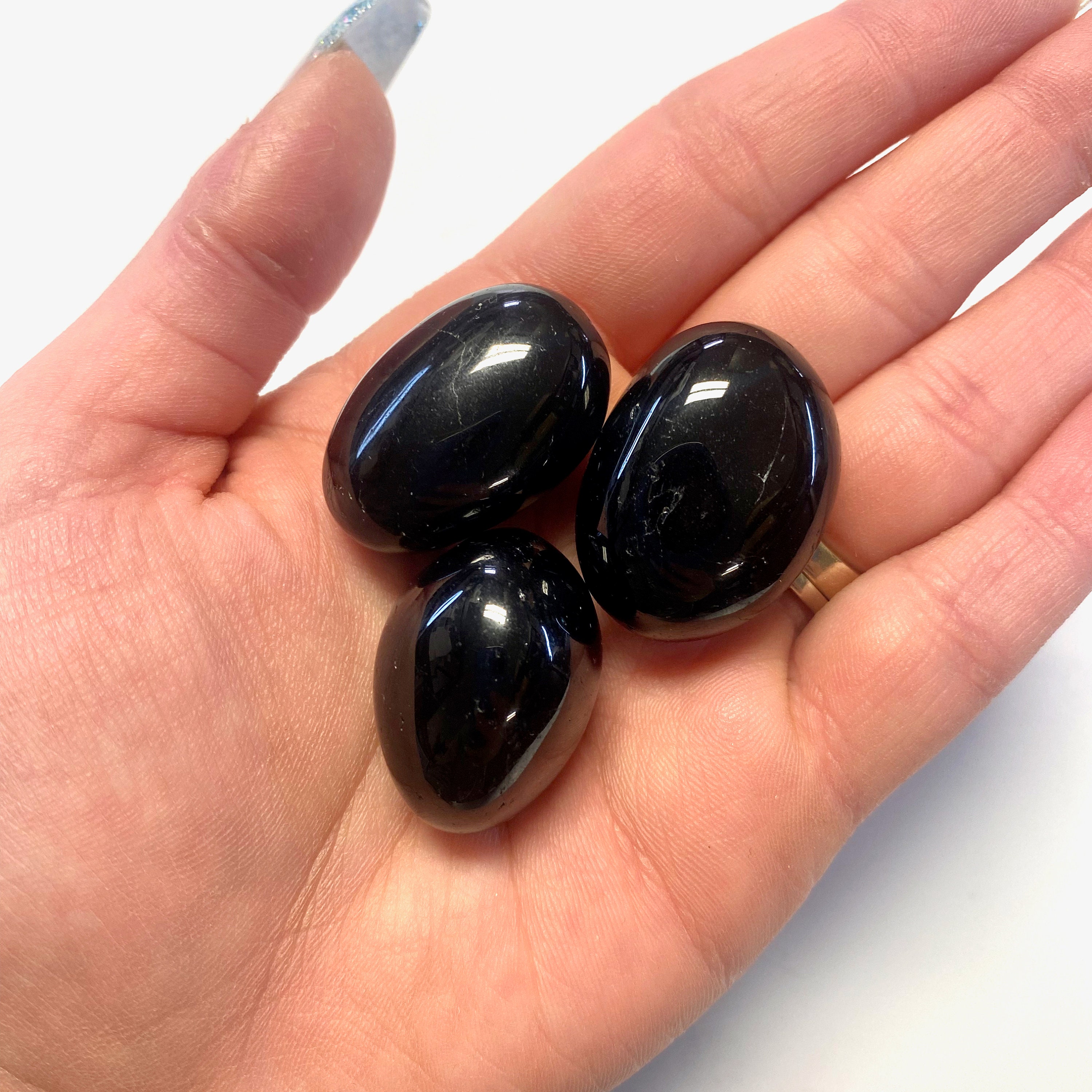 Tumbled Black Tourmaline, Quality Black Tourmaline, Polished Black Tourmaline, Black Tourmaline Tumble, T-10