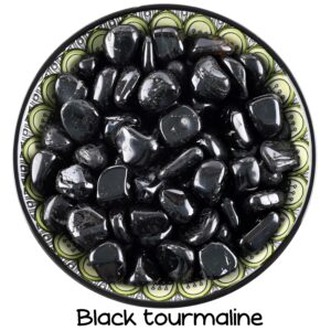 Set of 10 Black Tourmaline Tumbled Stones, Bulk Crystal Gift, Natural Protection Gemstone Set
