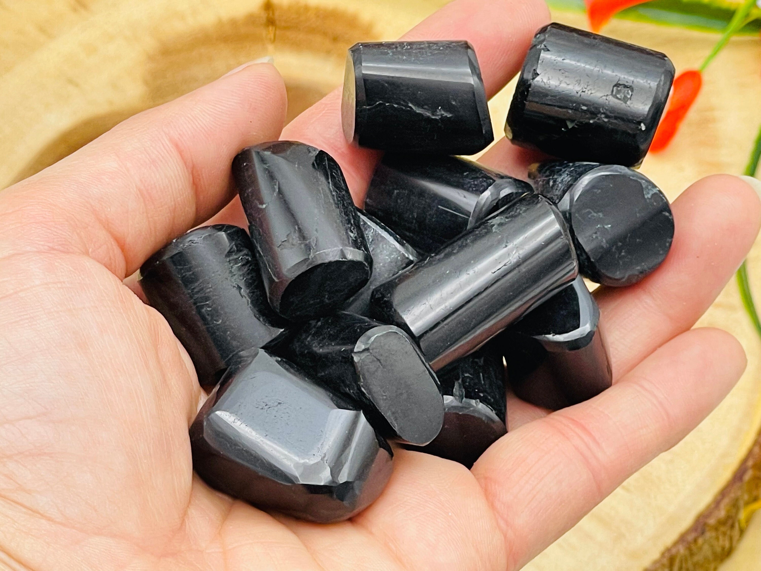 Black Tourmaline Tumbled Stone, Tourmaline Crystals, Protection