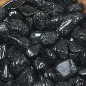 Black Tourmaline Tumbled Stone, Polished Tourmaline Tumbled Crystals, Crystal Grid, Crystal for Protection