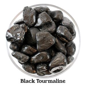 Black Tourmaline Tumbled Stone, Schorl Protection Crystal, Altar Ritual Healing Gem