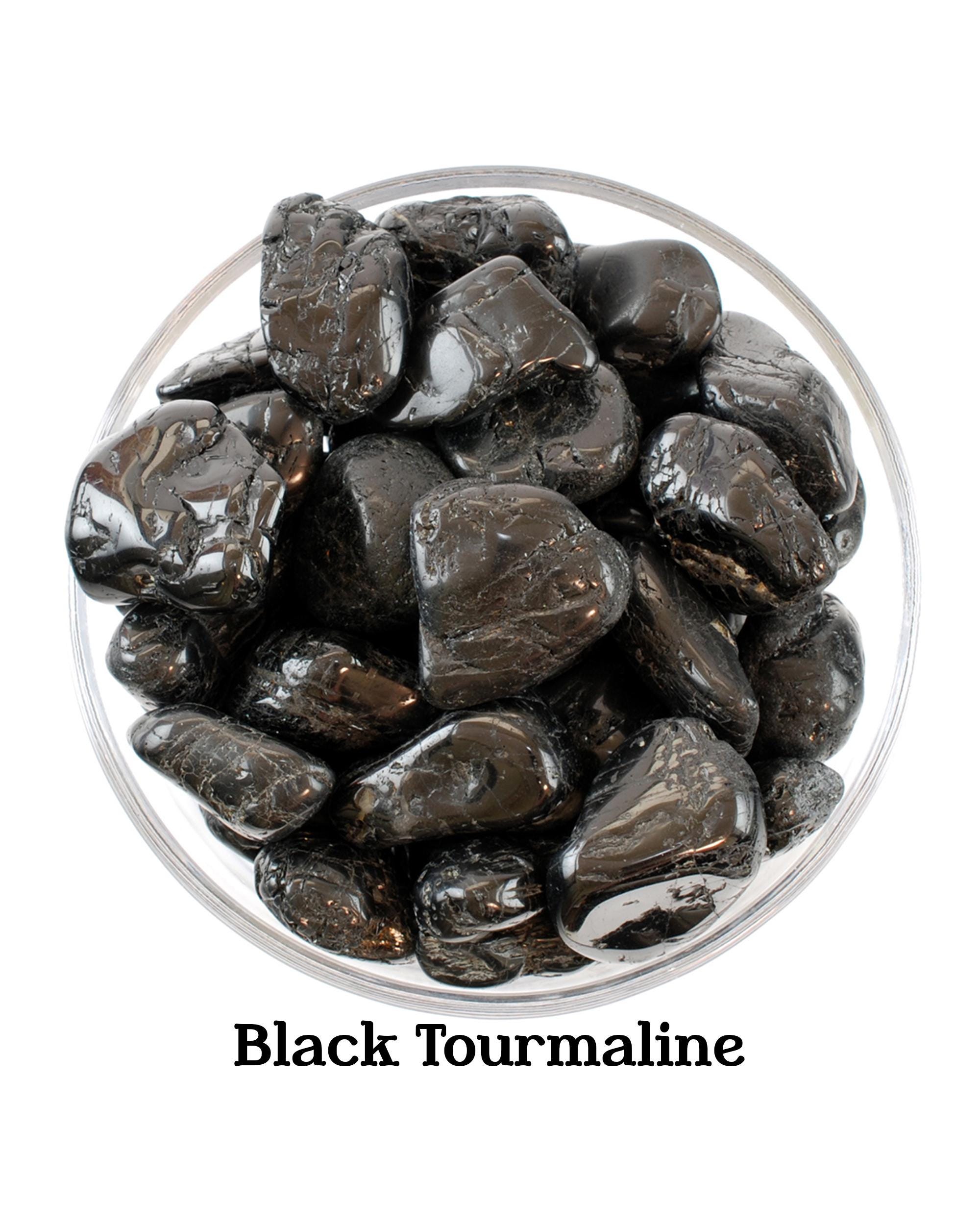 Black Tourmaline Tumbled Stone, Schorl Protection Crystal, Altar Ritual Healing Gem