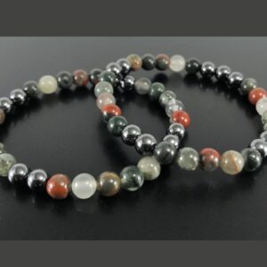 6mm African Bloodstone Bracelet Set, Healing Stone Jewelry