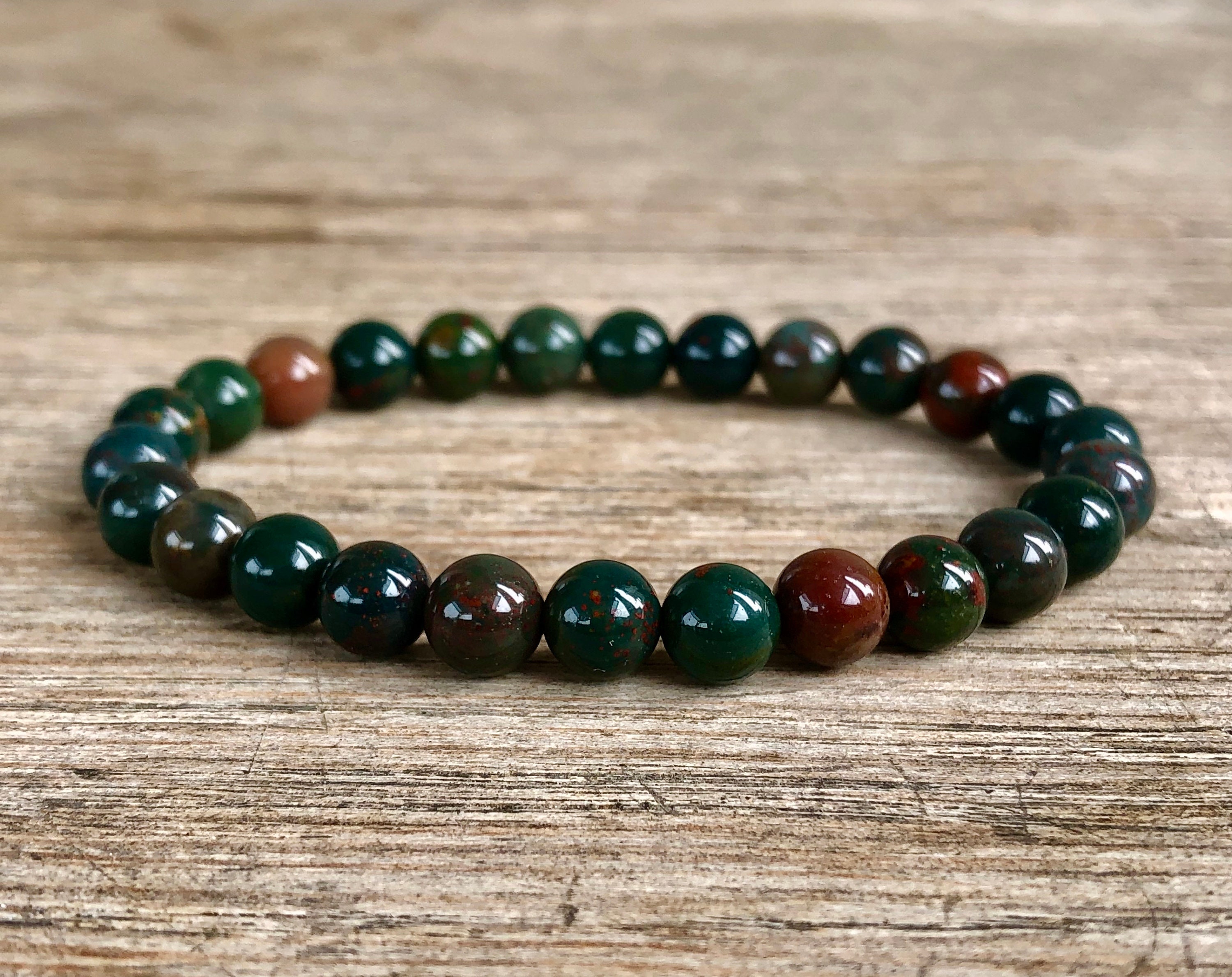 6mm Bloodstone Bracelet, Small Bead Stacking Bracelet, Wrist Mala For Protection, Immune System Support, Physical Vitality, Root Chakra 6mm Bloodstone Bracelet, Small Bead Stacking Bracelet, Wrist Mala For Protection, Immune System Support, Physical Vitality, Root Chakra