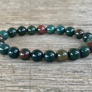 8mm Bloodstone Bracelet, Aa Grade, Stacking Bracelet, Wrist Mala For Protection, Physical Vitality, Grounding Energy, Courage, Root Chakra