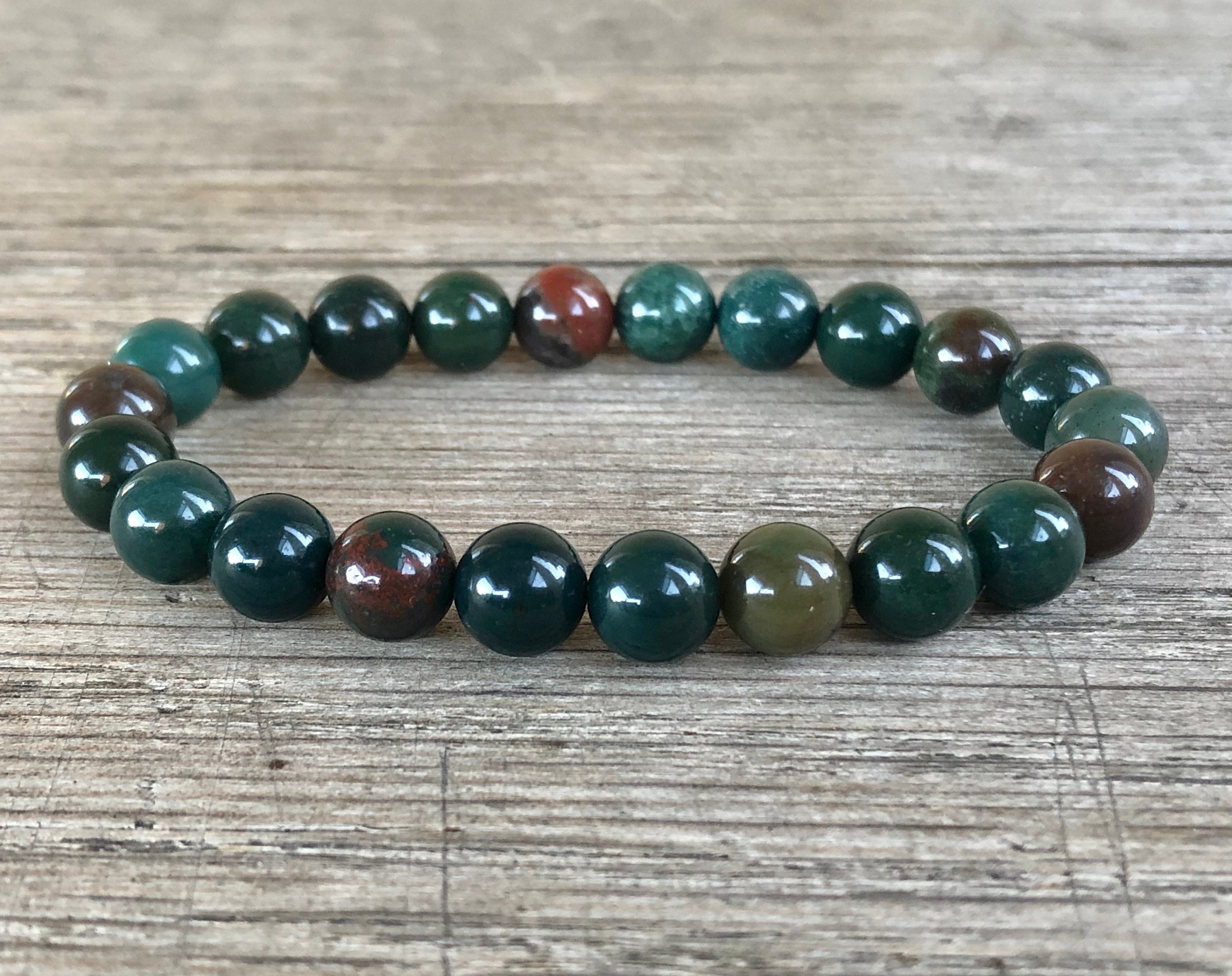 8mm Bloodstone Bracelet, Aa Grade, Stacking Bracelet, Wrist Mala For Protection, Physical Vitality, Grounding Energy, Courage, Root Chakra