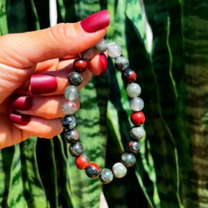 Bloodstone bracelet aka Heliotrope - for spiritual, emotional, and physical healing - Bloodstone crystal - crystal bracelet
