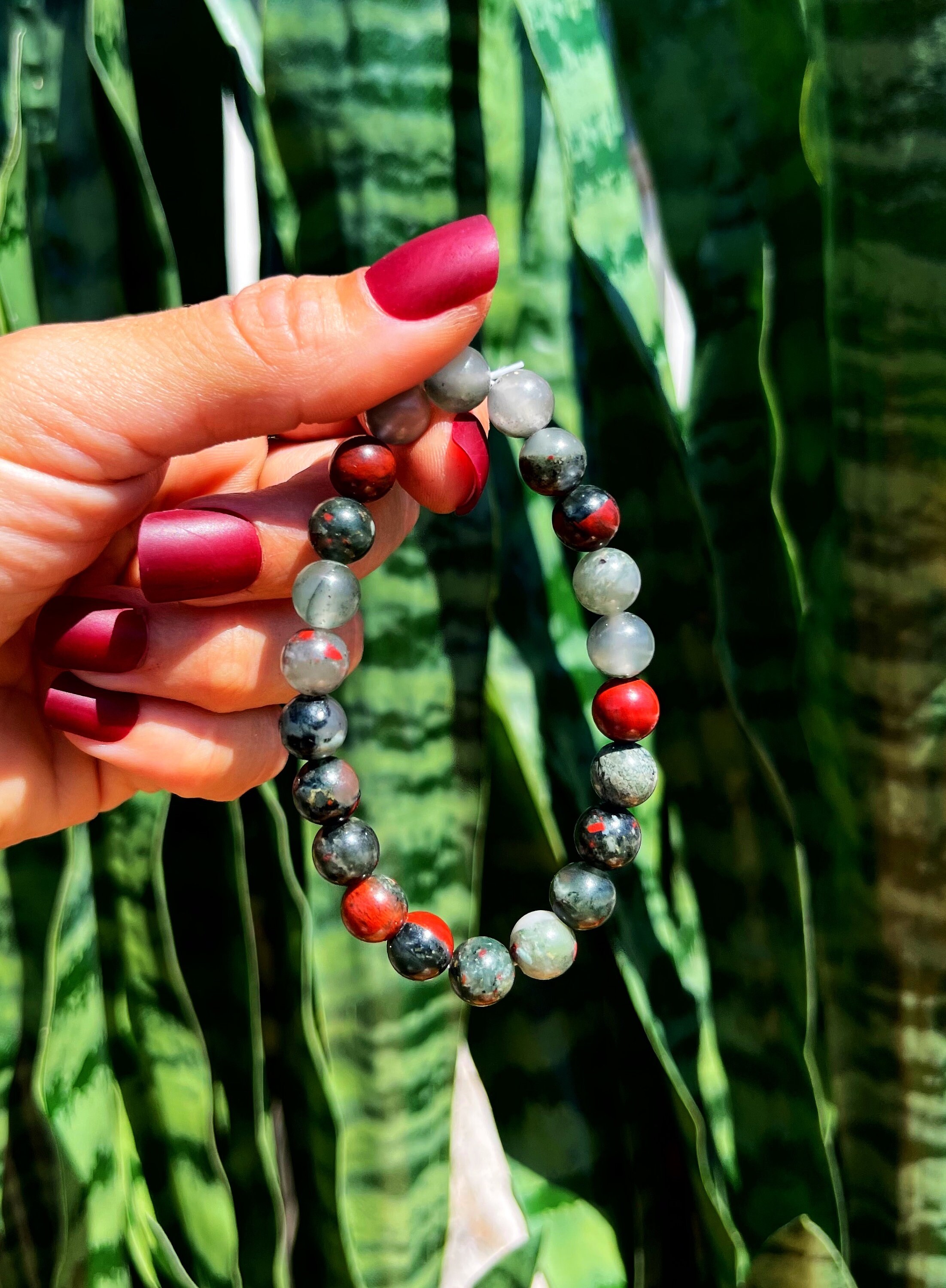 Bloodstone Bracelet Aka Heliotrope - For Spiritual, Emotional, And Physical Healing - Bloodstone Crystal - Crystal Bracelet