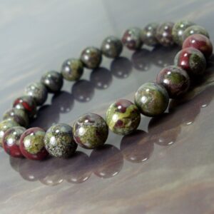 Dragon Bloodstone Bracelet 8mm or 6mm, Natural Gemstone Bracelet, Women Men Beaded Bracelet, Dragon Blood Jasper Beaded Bracelet + Gift Bag