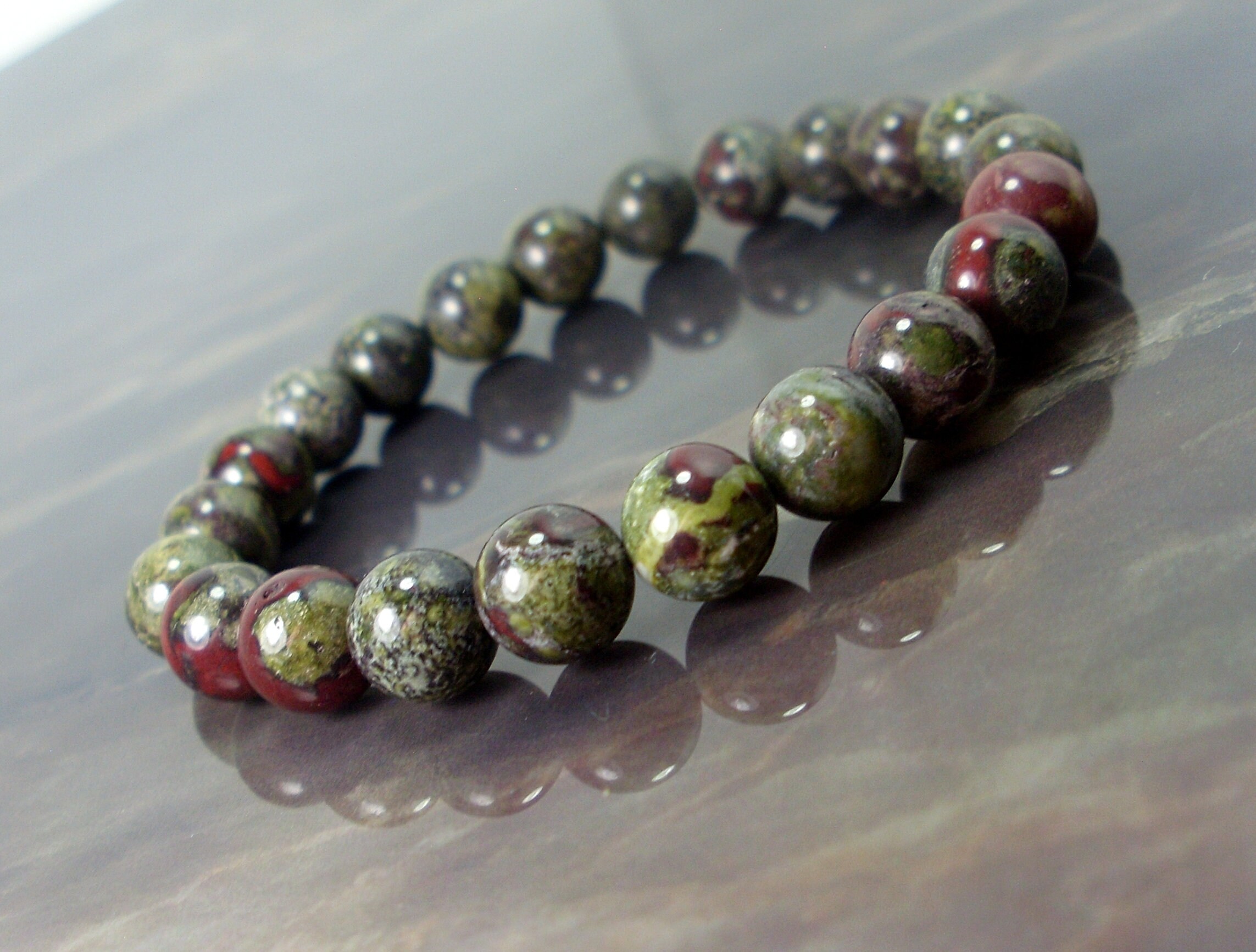 Dragon Bloodstone Bracelet 8mm Or 6mm, Natural Gemstone Bracelet, Women Men Beaded Bracelet, Dragon Blood Jasper Beaded Bracelet + Gift Bag