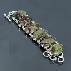 Dragon Bloodstone 925 Sterling Silver Bracelet - Handmade Gemstone Jewelry