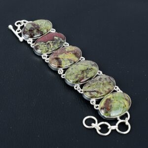 Dragon Bloodstone Bracelet: Dainty 925 Sterling Silver Adjustable Gemstone Jewelry