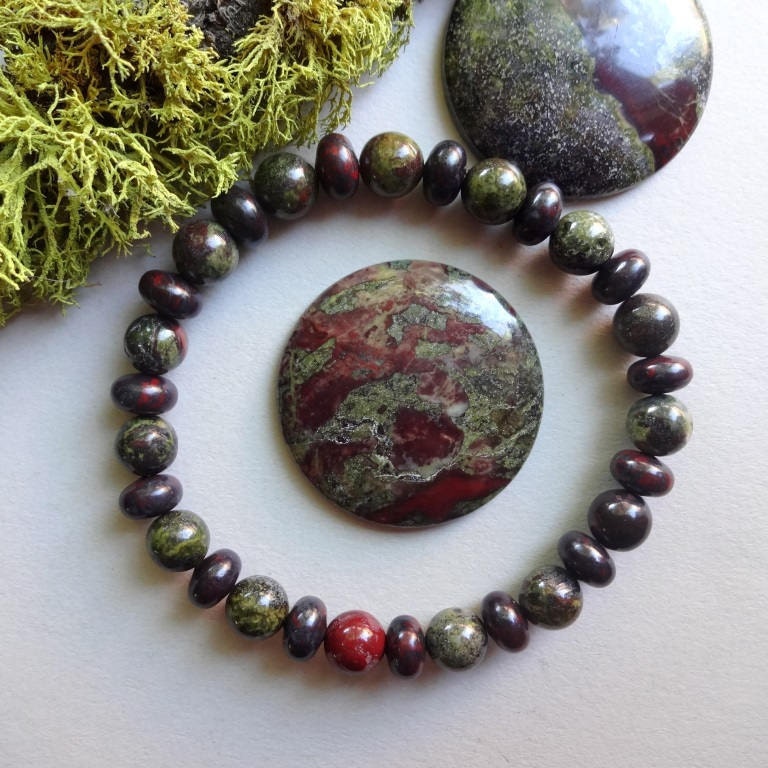 Dragon Bloodstone Stretch Protection Bracelet, Gemstone Jewelry, Gift For Her For Him, Healing Stones Bracelet