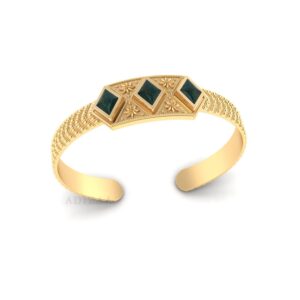 Elegant Bloodstone Gemstone Cuff Bangle, Hexa Gold Ball Embossed Textured Bangle, Delicate Women Bangle With 18k Gold Finish