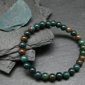 Bloodstone Genuine Bracelet ~ 7 Inches ~ 6mm Round Beads