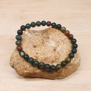 Bloodstone bracelet. March birthstone. Elastic stretch stacking bracelets 6mm stones 19cm Crystal Reiki jewelry uk