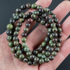 Natural Bloodstone Jasper Round Size 6mm And 8mm- Handmade In Usa- Approx. 7" Bracelet Crystal Bracelet