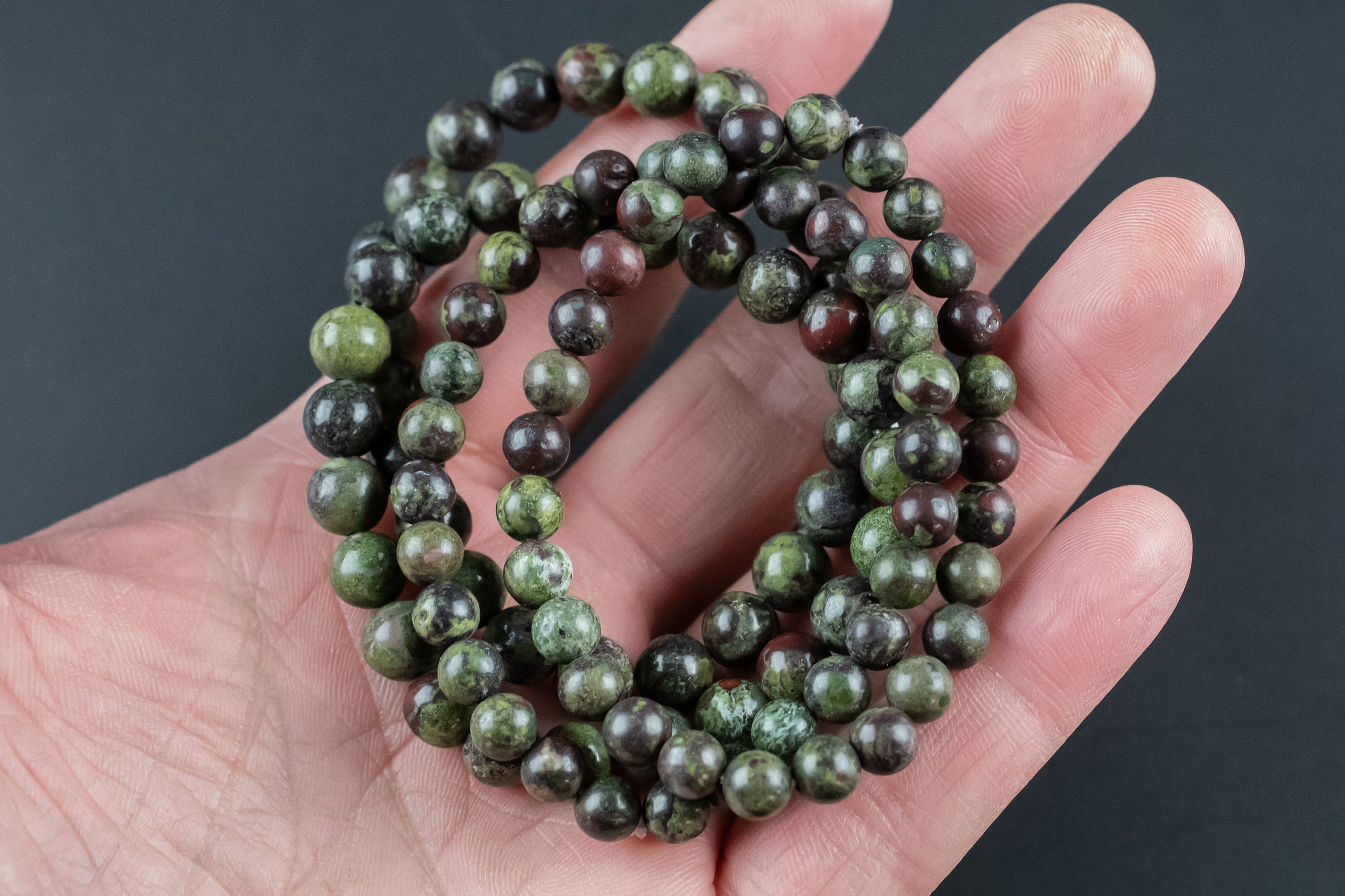Natural Bloodstone Jasper Round Size 6mm And 8mm- Handmade In Usa- Approx. 7" Bracelet Crystal Bracelet Natural Bloodstone Jasper Round Size 6mm And 8mm- Handmade In Usa- Approx. 7" Bracelet Crystal Bracelet
