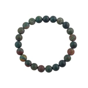 Natural Bloodstone - Bracelet Matte Round Size 10mm And 12mm- Handmade In Usa- Approx. 7-7.5" Bracelet Crystal Bracelet- Lgs