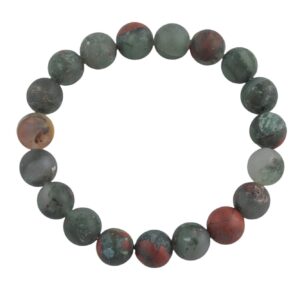 Natural Bloodstone - Bracelet Matte Round Size 10mm And 12mm- Handmade In Usa- Approx. 7-7.5" Bracelet Crystal Bracelet- Lgs