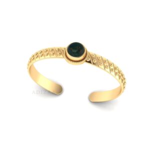 Bloodstone Round Shape Diagonal Engrave Textured Cuff Bangle Bracelet, Minimalist Gold Finish Cuff Bangle For Anniversary Gift