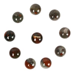 10 pcs of 14mm African Bloodstone round flatback cab cabochon