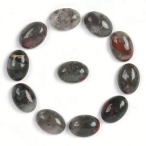 14mm Natural African Bloodstone Gemstone Oval Flatback CAB Cabochon