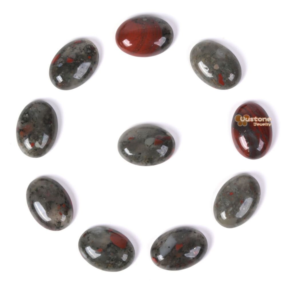 18mm African Bloodstone Gemstone Oval Cab Cabochon