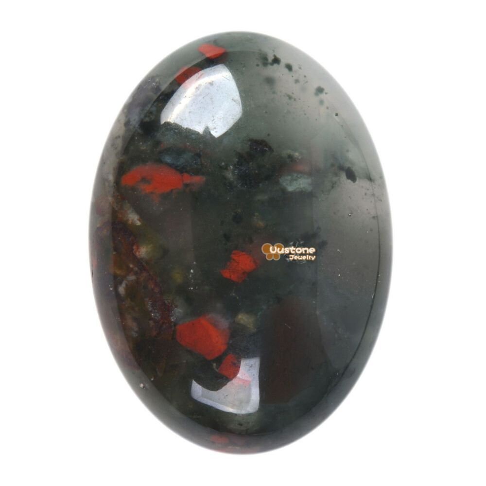 25mm African Bloodstone Oval Flatback Cab Cabochon 25mm African Bloodstone Oval Flatback Cab Cabochon
