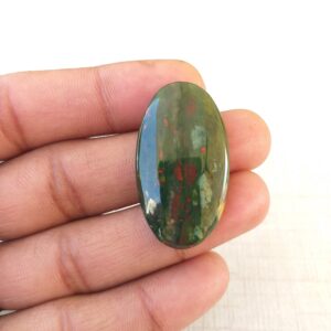 Bloodstone Cabochon: 38.1 Carat Oval Shape Gemstone for Jewelry