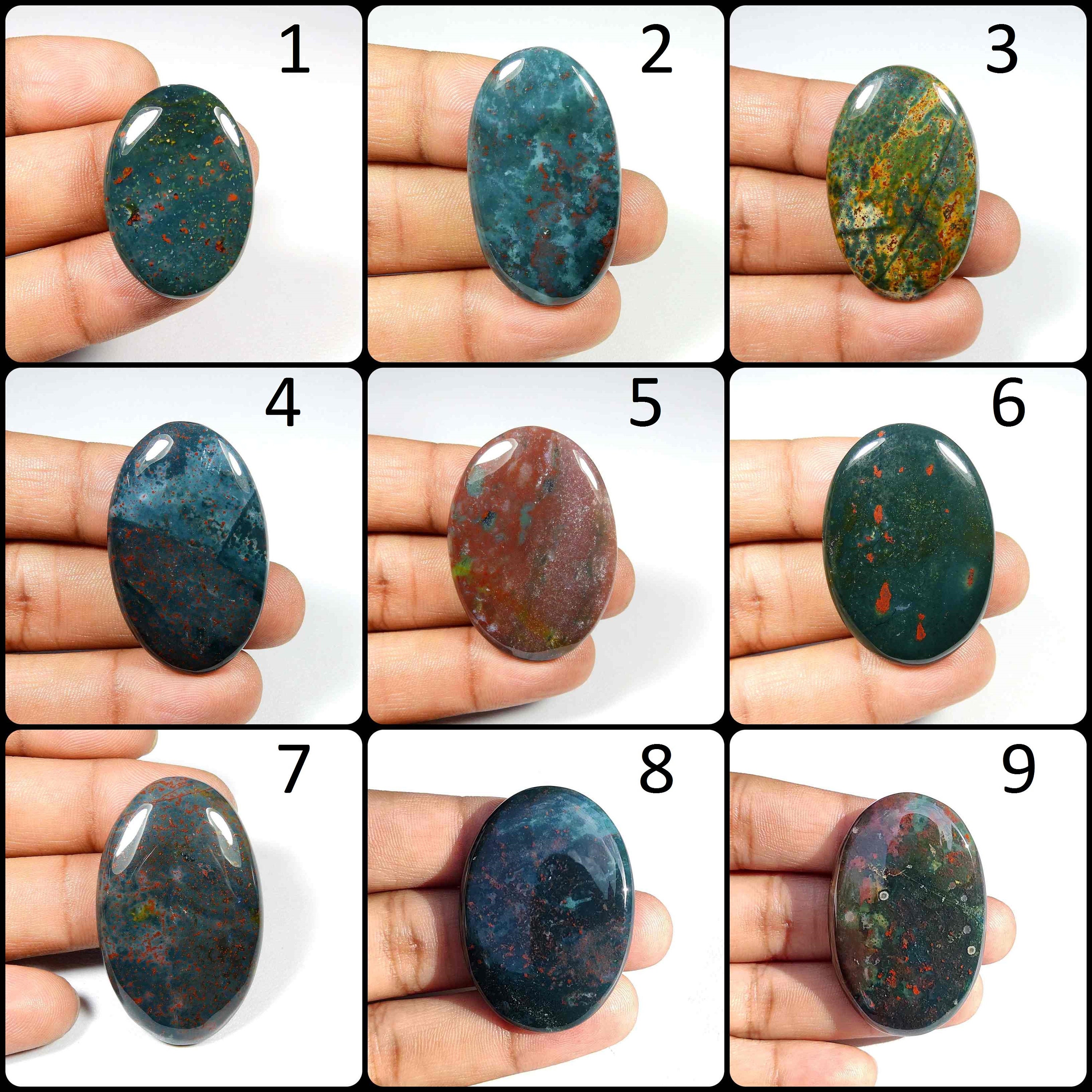 Bloodstone Gemstone. Trendy~ Green Red Bloodstone. Natural Bloodstone Cabochon. Wholesale Bloodstone For Pendant. Variation Bom-a