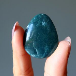 Bloodstone Cabochon Green Pear Of Positive Energy Stone