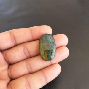 Handmade Bloodstone Cabochon: 35 Carat Polished Gemstone (31x19x7 MM