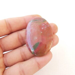 Oval Bloodstone Cabochon: 81.6 Carat Gemstone, 50x34x6 MM