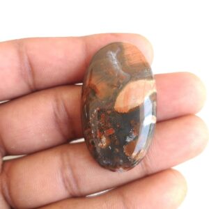 Oval African Bloodstone Cabochon: AAA Grade Jewelry Stone (43x25x8 MM)