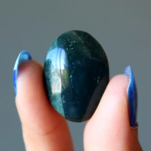 Bloodstone Cabochon Oval Crystal Green Red Stone