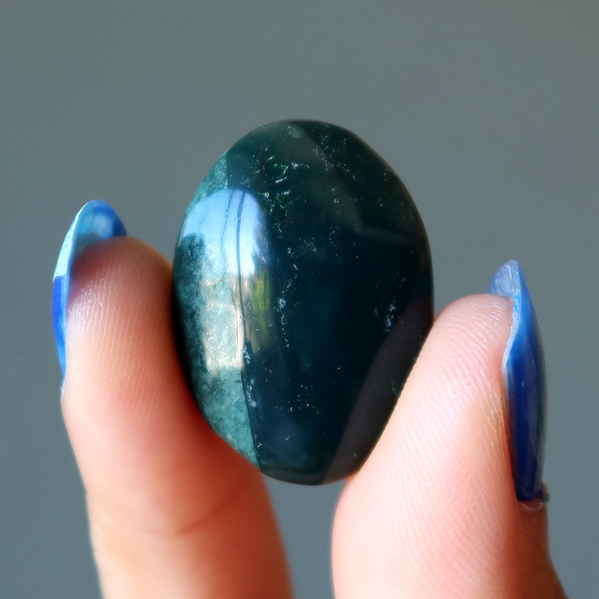 Bloodstone Cabochon Oval Crystal Green Red Stone
