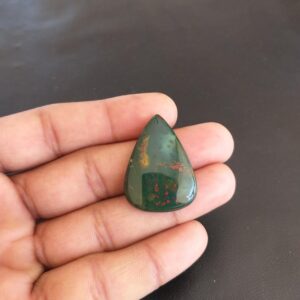Pear Bloodstone Cabochon: 30 Carat Gemstone, 33x24x5mm