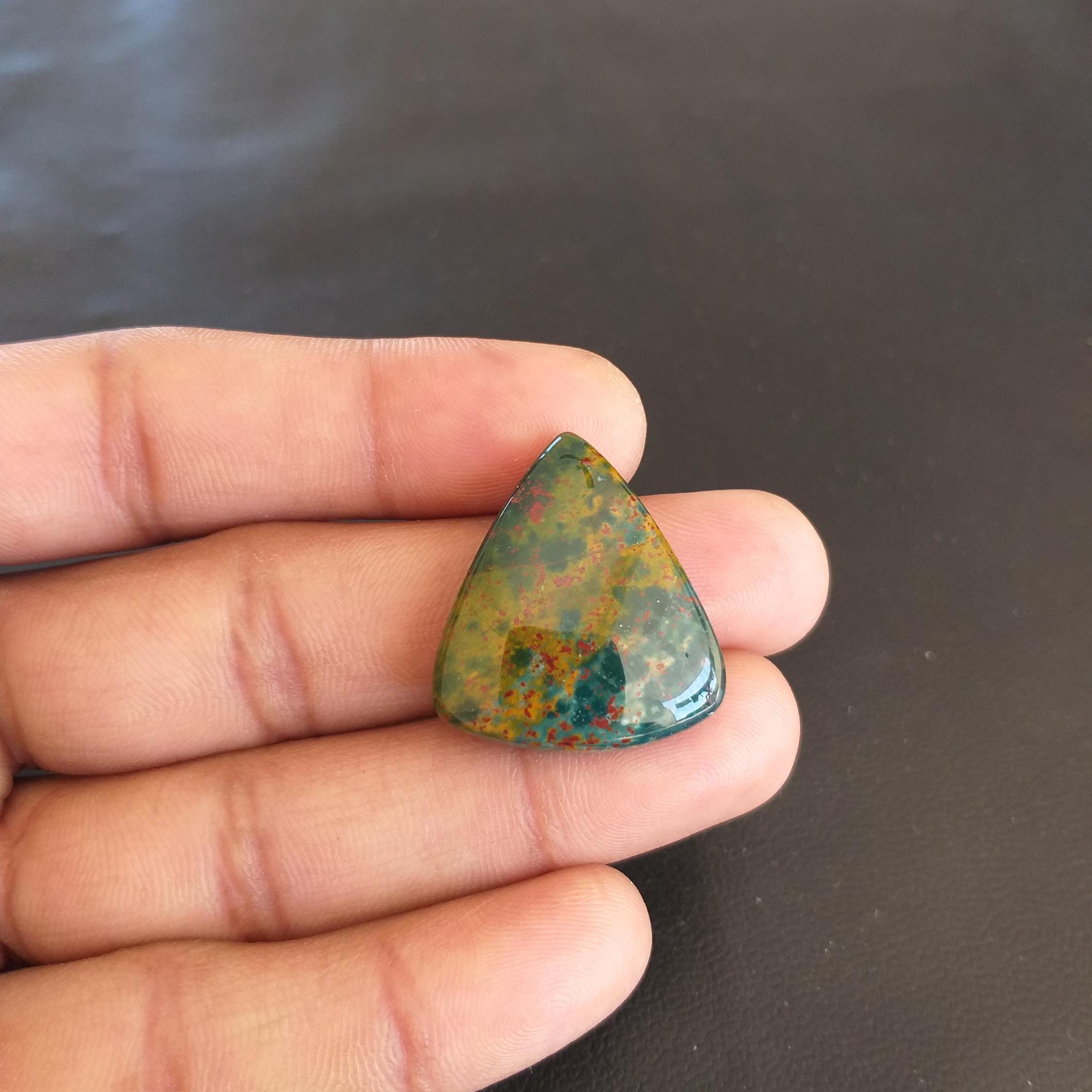 Pear Bloodstone Cabochon: 32.5 Carat Gemstone, 28x24x7 Mm Pear Bloodstone Cabochon: 32.5 Carat Gemstone, 28x24x7 Mm