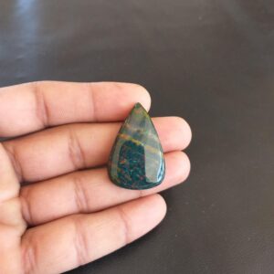 Pear Bloodstone Cabochon: 42.5 Carat Gemstone, 36x24x7 MM