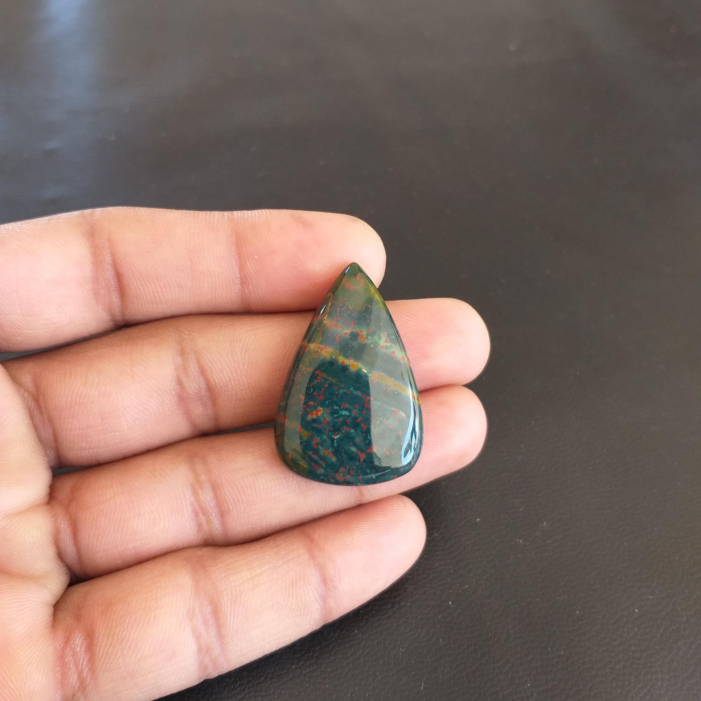 Pear Bloodstone Cabochon: 42.5 Carat Gemstone, 36x24x7 Mm Pear Bloodstone Cabochon: 42.5 Carat Gemstone, 36x24x7 Mm