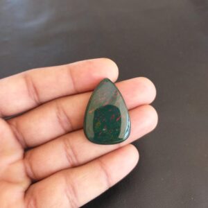 Pear Bloodstone Cabochon: AAA Grade Gemstone, 32.5 Carat (33x24x5 MM)