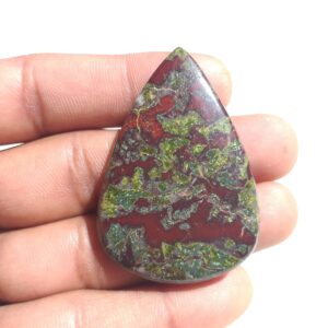 Pear Dragon Blood Stone Cabochon, AAA Grade (51x35x5 MM)