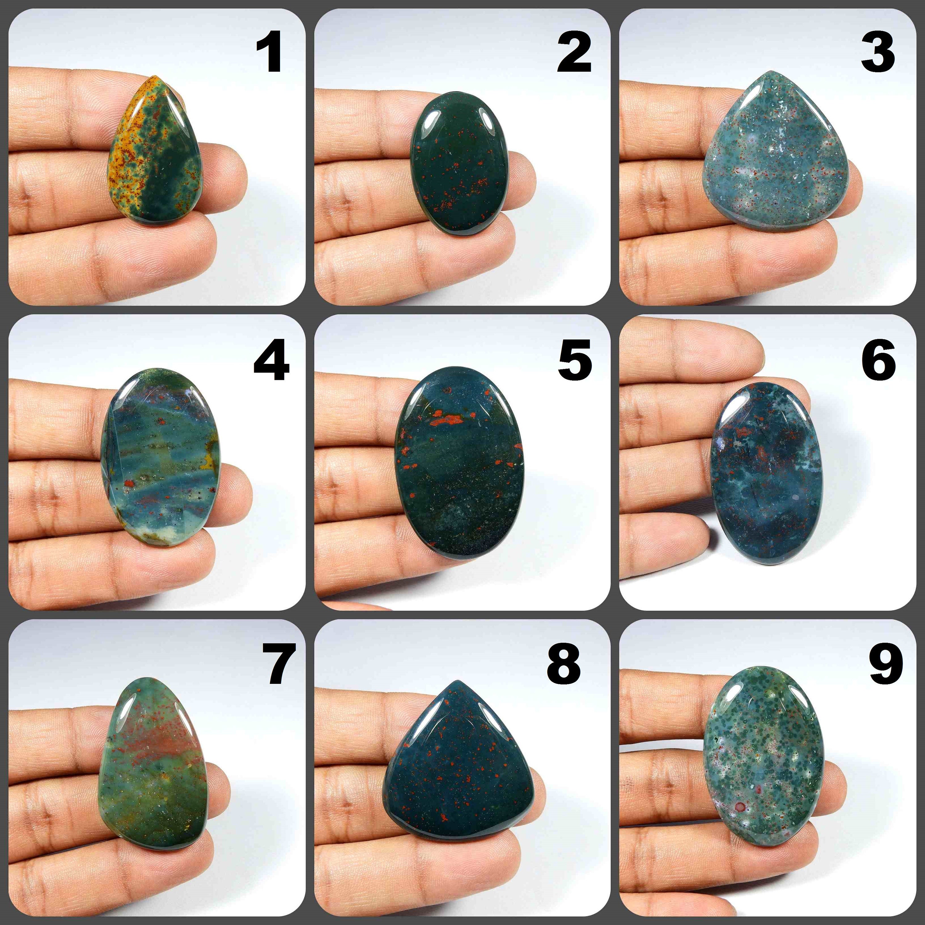 Bloodstone Cabochon. Top Grade~ Green Red Bloodstone. Natural Bloodstone Gemstone. Wholesale Bloodstone For Jewelry. Variation Bo-b