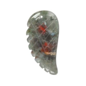 30mm Carved African bloodstone gemstone angel wing earrings bead 1.2" (both sides carved)