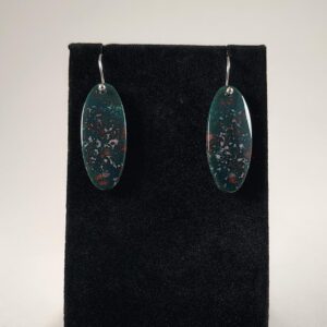Bloodstone and Sterling Silver Earrings Handmade by Chris Hay
