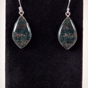 Bloodstone and Sterling Silver Earrings Handmade by Chris Hay