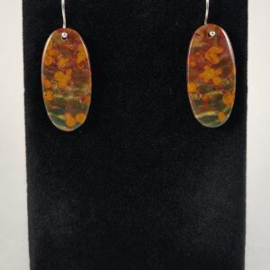 Bloodstone and Sterling Silver Earrings Handmade by Chris Hay