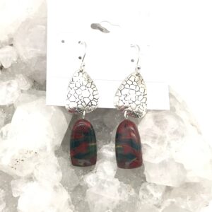 Blood Stone Jasper Charm Earrings