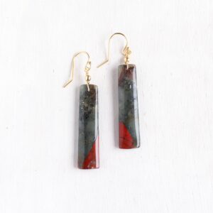 Bloodstone Dangle Earrings: Gold Or Silver Filled, Root Chakra Jewelry Bloodstone Dangle Earrings: Gold Or Silver Filled, Root Chakra Jewelry
